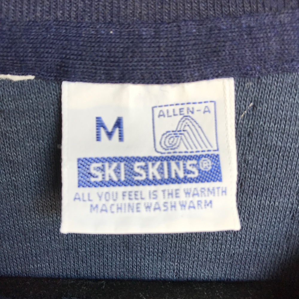 vintage navy ski skins 1970's long sleeve t-shirt size M - Picture 2 of 3